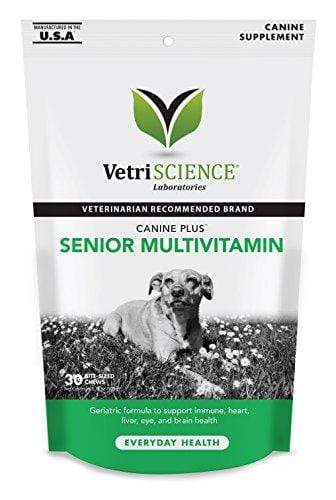 VetriScience Laboratories Canine Plus Senior Multi Vitamin for Dogs, 30 Bite Sized Chews Animal Wellness VetriScience Laboratories 