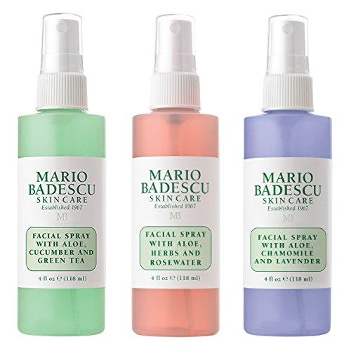 Mario Badescu Spritz Mist and Glow Facial Spray Collection, 3 Piece Set - Lavender, Cucumber, Rose Skin Care Mario Badescu 
