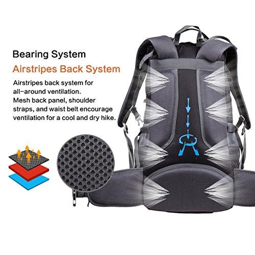 G4Free 50L Outdoor Backpack Camping Climbing Hiking Backpack for Backpacker Unisex Bag with Rain Cover(Black) Backpack G4Free 