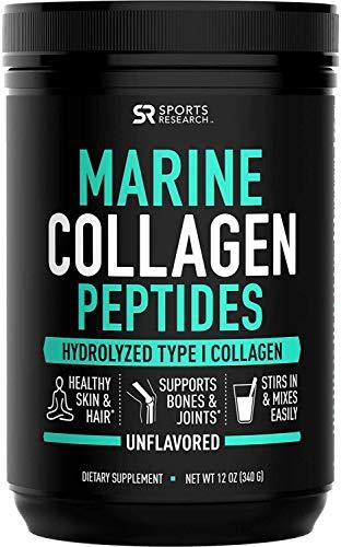 Marine Collagen Peptides Powder from ONLY Wild-Caught Snapper | Certified Paleo Friendly, Non-GMO Project Verified and Gluten Free - Easy to Mix in Water or Juice! (12oz Bottle) Supplement Sports Research 