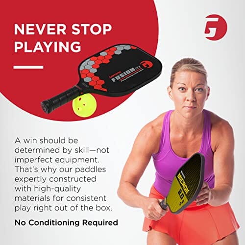 GAMMA Sports Pickleball Paddles: Fusion LE Pickleball Rackets - Textured Fiberglass Face - Mens and Womens Pickle Ball Racquet - Indoor and Outdoor Racket: ~8 oz Sports GAMMA 