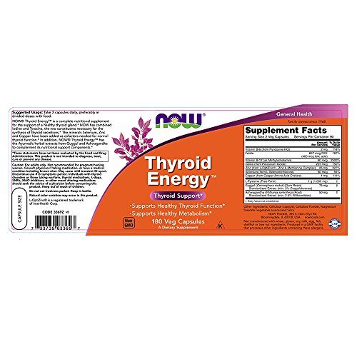 NOW Thyroid Energy,180 Veg Capsules Supplement NOW Foods 