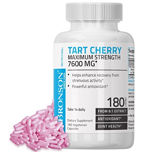 Bronson Tart Cherry Maximum Strength 7600 mg, 180 Vegetarian Capsules (90 Servings) Supplement Bronson 