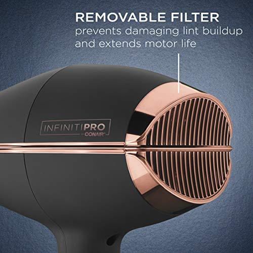 INFINITIPRO BY CONAIR 1875 Watt AC Motor Pro Hair Dryer, Black / Rose Gold Beauty Conair 