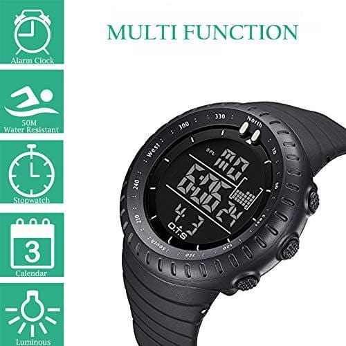Men's Digital Sports Watch Waterproof Tactical Watch with LED Backlight  Watch for Men