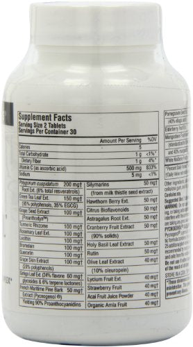 Source Naturals Pycnogenol Supreme 50mg Berry and Botanical Antioxidant Complex for a Broad Range of Free Radical Protection Packed with 500mg Added Vitamin C - 60 Tablets Supplement Source Naturals 