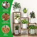 GENTINGBRO Plant Stand Indoor Outdoor Wood Plant Shelf for Multiple Plants Corner Plant Rack Window Flower Stand for Garden Patio Home GENTINGBRO 