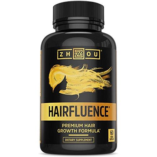 HAIRFLUENCE - Hair Growth Formula For Longer, Stronger, Healthier Hair - Scientifically Formulated with Biotin, Keratin, Bamboo & More! - For All Hair Types - Veggie Capsules Supplement Zhou Nutrition 