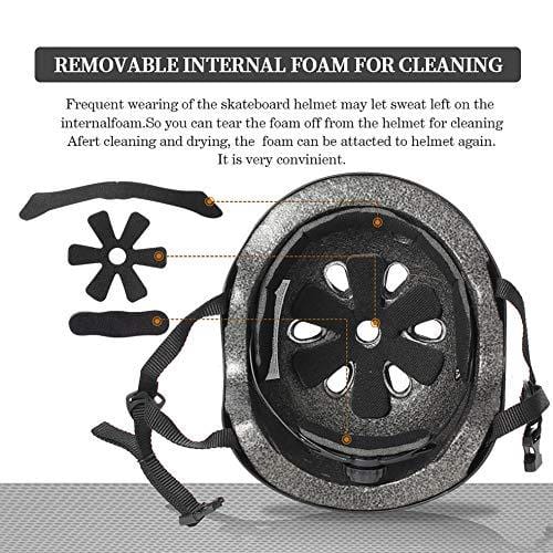 Tourdarson Adult Skateboard Helmet Specialized Certified Protection Multi-Sports for Scooter Skate Skateboarding BMX (Black, Medium) Sports Tourdarson 