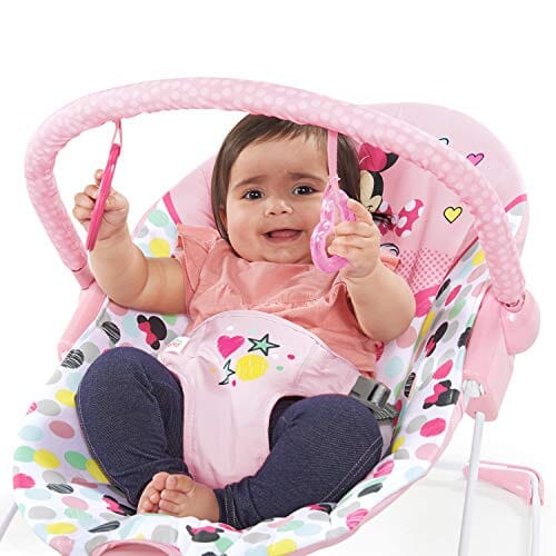 Bright Starts Disney Baby Minnie Mouse Vibrating Bouncer with bar- Spo ShopWell Bright Starts Disney Baby Minnie Mouse Vibrating Bouncer with bar- Spo ShopWell