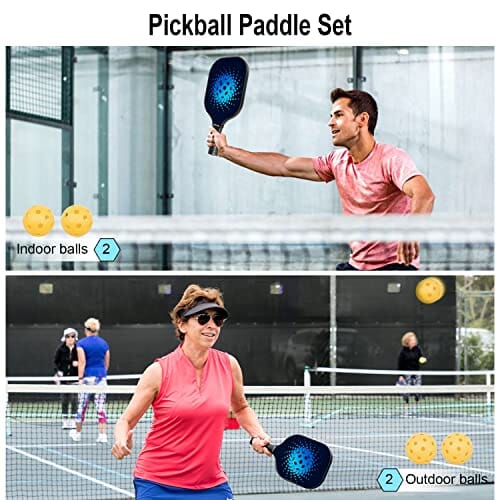 Beives Pickleball Paddles Graphite Pickleball Set Honeycomb Pickleball Rackets Equipment with 2 Pickleball Racquets, 4 Balls and a Portable Carry Bag Sports Beives 