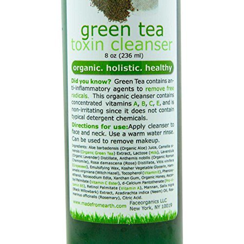Green Tea Toxin Cleanser - with Vitamins A, C & E + plant extracts Skin Care Made from Earth 
