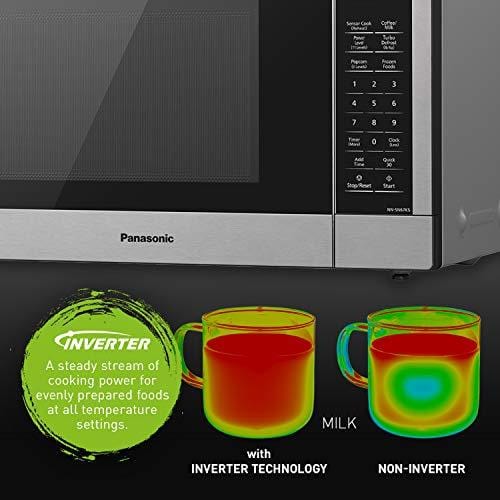 Panasonic Compact Microwave Oven with 1200 Watts of Cooking Power, Sensor Cooking, Popcorn Button, Quick 30sec and Turbo Defrost - NN-SN67KS - 1.2 Cubic Foot (Stainless Steel / Silver) Kitchen Panasonic 