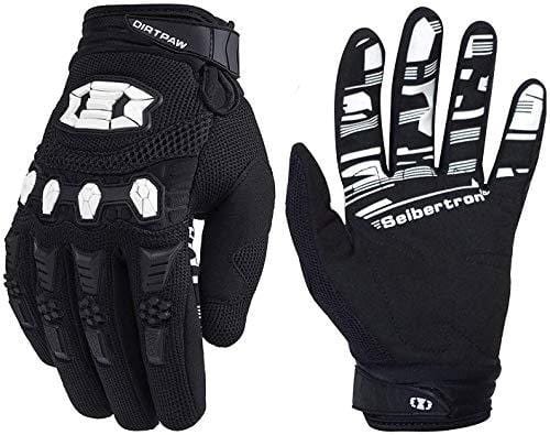 Seibertron Dirtpaw Unisex BMX MX ATV MTB Racing Mountain Bike Bicycle Cycling Off-Road/Dirt Bike Gloves Road Racing Motorcycle Motocross Sports Gloves Touch Recognition Full Finger Glove Black L Outdoors Seibertron 