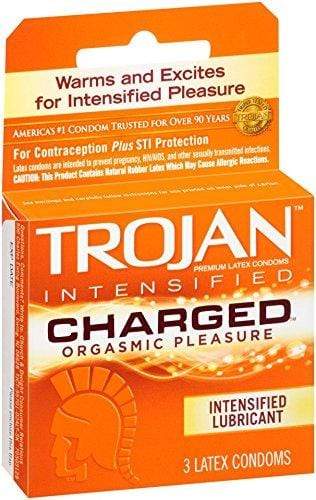 Trojan Charged Lubricated Condoms, 3 Count Condom Trojan 
