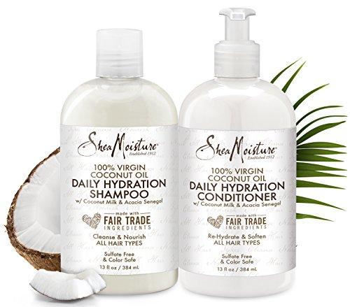 SheaMoisture 100% Virgin Coconut Oil Daily Hydration Shampoo & Conditioner | 13 fl. oz. Each Hair Care Shea Moisture 
