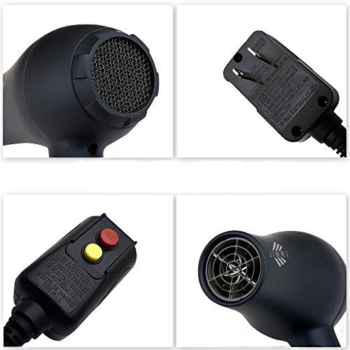 JINRI (JR-101）Professional Hair Dryer 1000W Mini Blow Dryer Ionic Ceramic Travel Hair Dryer with Styling Concentrator Nozzle 2 Speeds 2 Heat Settings CETL Certified (Black) Hair Dryer Jinri 