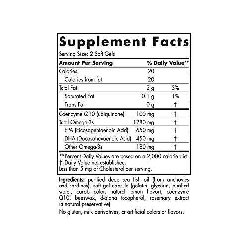 Nordic Naturals Proomega Coq10 - Fish Oil, 650 Mg Epa, 450 Mg Dha, 100 Mg Coq10 Supplement Nordic Naturals 