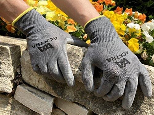 ACKTRA Ultra-Thin Polyurethane (PU) Coated Nylon Safety WORK GLOVES 12 Pairs, Knit Wrist Cuff, for Precision Work, for Men & Women, WG002 Black Polyester, Black Polyurethane, Medium Tools ACKTRA 