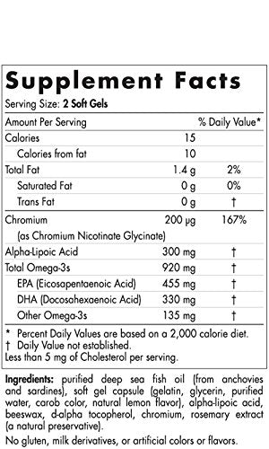 Nordic Naturals - Omega Blood Sugar, With Alpha-Lipoic Acid & Chromium, 60 Soft Gels Supplement Nordic Naturals 