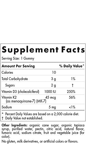 Nordic Naturals Vitamin D3 Plus K2 Gummies - Vitamin D3 from Natural Supplement Nordic Naturals 
