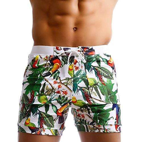 Taddlee Men Swimwear Swimsuits Flower Print Surf Board Boxer Shorts Trunks Long (S) Men's Swimwear Taddlee 