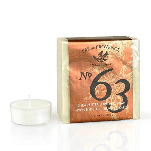 No. 63 Men's 200 Gram Cube Soap, Aromatic, Warm, Spicy Masculine Fragrance, Quad-Milled For Long Lasting Soap & Enriched With Shea Butter Natural Soap Pre de Provence 