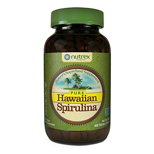 Pure Hawaiian Spirulina - 500mg tablets 400 count – Boosts Energy and Supports Immunity – Vegan, Non GMO – Natural Superfood Grown in Hawaii Supplement NUTREX HAWAII 