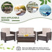 FDW Outdoor Patio Furniture Sets 4 Piece Patio Set Sectional Sofa Outdoor Rattan Chair Conversation Sets Cushions Seat Lawn Balcony Poolside or Backyard Wicker,Brown Lawn & Patio FDW 
