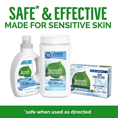 Seventh Generation Fabric Softener Sheets, Free & Clear, 80 count (Packaging May Vary) Fabric Softener Seventh Generation 