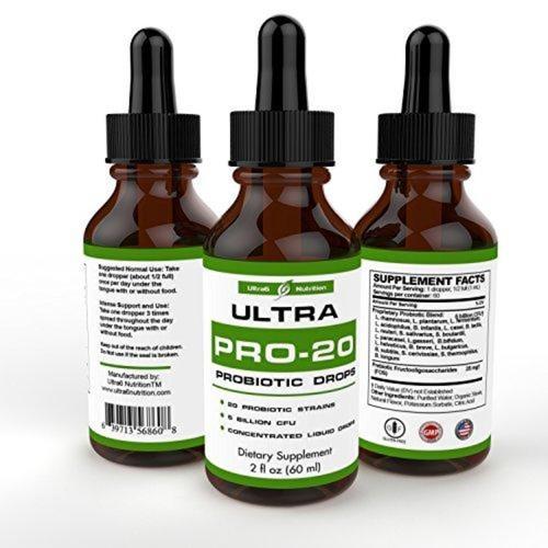 Pro-20 Probiotic Liquid Drops Supplement Ultra6 Nutrition 
