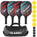 OLANNY Pickleball Paddles Set | Pickleball Set Includes 4 Pickleball Paddles + 6 Balls+ 4 Replacement Soft Grip + 1 Portable Carry Bag | Premium Rackets Face & Polymer Honeycomb Core Sports OLANNY 
