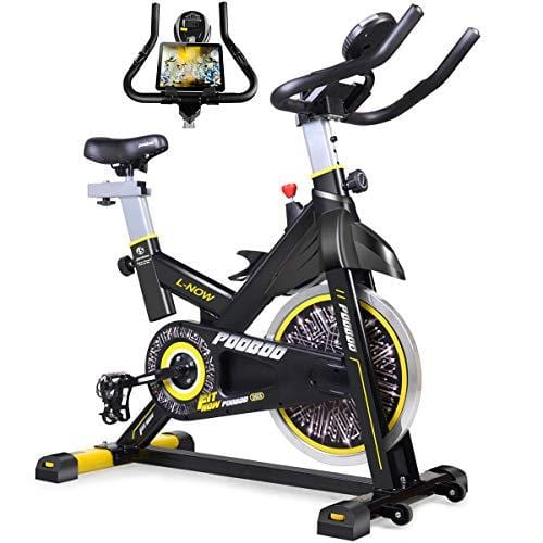 pooboo Indoor Cycling Bike, Belt Drive Indoor Exercise Bike,Stationary Bike LCD Display for Home Cardio Workout Bike Training Sports pooboo 