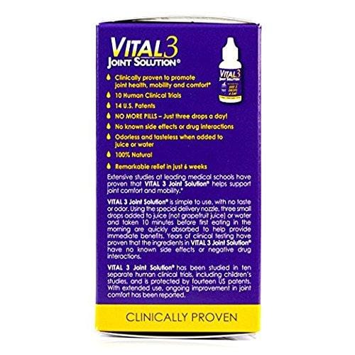 Vital 3 Joint Solution® Clinically Proven Joint Supplement 3 Bottles + Free Ultra Strength Pain Relieving Soothe Cream 2 oz. Supplement Bronson 
