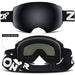 Zionor X4 Ski Snowboard Snow Goggles Magnet Dual Layers Lens Spherical Design Anti-Fog UV Protection Anti-Slip Strap for Men Women Ski Zionor 