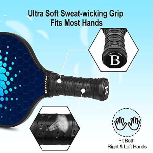 Beives Pickleball Paddles Graphite Pickleball Set Honeycomb Pickleball Rackets Equipment with 2 Pickleball Racquets, 4 Balls and a Portable Carry Bag Sports Beives 