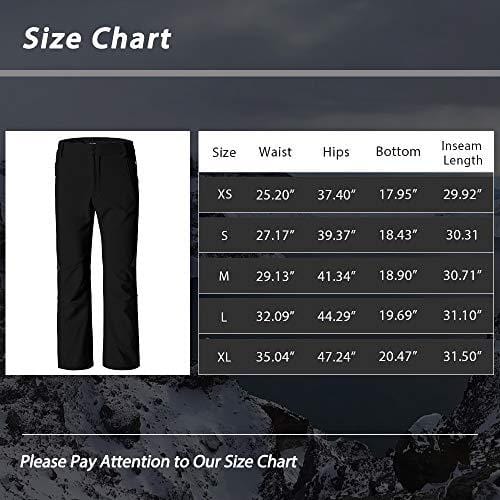 Wantdo Women's Ski Snow Insulated Fleece Softshell Windproof Pants Black US M Ski Wantdo 