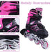 Adjustable Inline Skates for Girls and Boys with Light up Wheels Beginner Skates Safe and Durable Inline Roller Skates for Kids and Adults, Men and Women Pink Size 4 Outdoors Zuwaos 