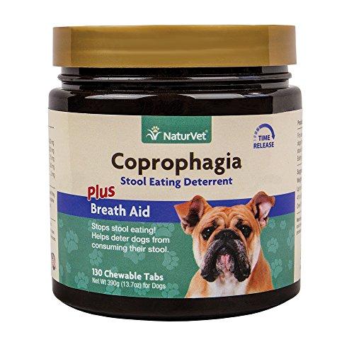 NaturVet Coprophagia Stool Eating Deterrent Plus Breath Aid for Dogs, 130 ct Time Release, Chewable Tablets, Made in USA Animal Wellness NaturVet 