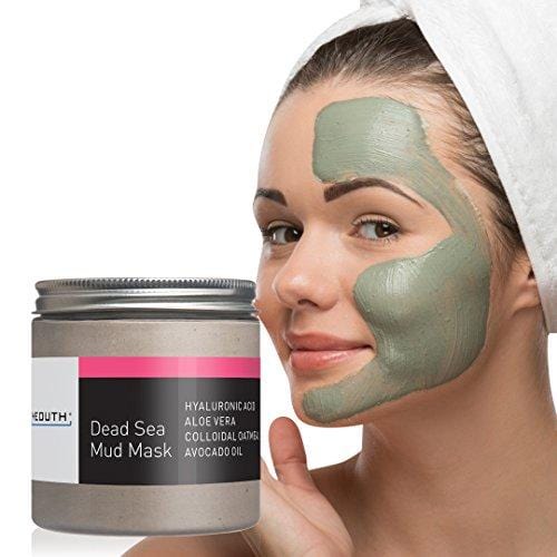 YEOUTH Dead Sea Mud Face Mask with Hyaluronic Acid, Aloe, Oatmeal, and Avocado, Minimizes Pores, Reduces Wrinkles, Clears Blackheads, Acne and Helps Oily Skin, Rejuvenates 8oz - GUARANTEED Skin Care Yeouth 