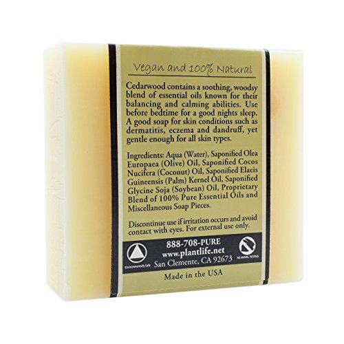 Cedarwood 100% Pure & Natural Aromatherapy Herbal Soap- 4 oz (113g) Natural Soap Plantlife 