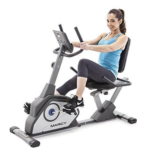 Marcy Magnetic Recumbent Exercise Bike with 8 Resistance Levels NS-40502R,Grey Sports Marcy 