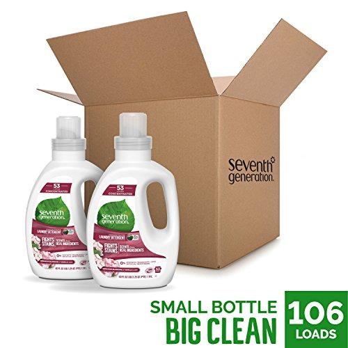 Seventh Generation Concentrated Laundry Detergent, Geranium Blossoms and Vanilla, 106 loads, 40 oz, 2 Pack (Packaging May Vary) Laundry Detergent Seventh Generation 