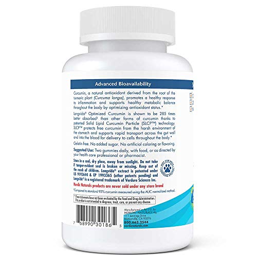 Nordic Naturals Curcumin Gummies - Chewable Gelatin-Free Gummies with 200 mg of Optimized Curcumin Support Healthy Inflammatory Response and Promote Healthy Metabolic Balance, Mango Flavor, 60 Count Supplement Nordic Naturals 