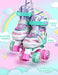 SULIFEEL Rainbow Unicorn 4 Size Adjustable Light up Roller Skates for Girls Boys for Kids - Small(US 9-12) Outdoors SULIFEEL 