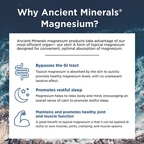 Ancient Minerals Magnesium Oil Spray Sensitive – All-New Sensitive Formula with Allantoin, Organic Chamomile, and Organic Aloe Vera (4oz) Supplement Ancient Minerals 