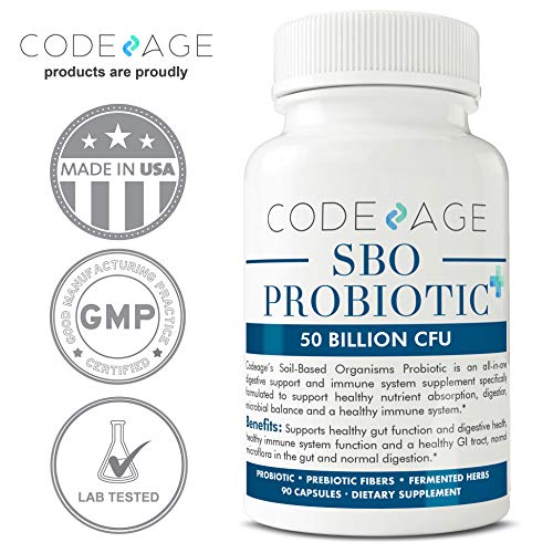 SBO Probiotic Supplement, 90 Capsules — 50 Billion CFUs* per Serving, Soil-Based Organisms and Prebiotics - Patented Delay Release, Shelf Stable Probiotic Supplement - Best Probiotics for Women & Men Supplement Code Age 