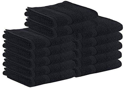 Utopia Towels Cotton Salon Towels - Gym Towel - Hand Towel - (24-Pack, Black) - 16 inches x 27 inches, Not Bleach Proof - Ring-Spun Cotton - Maximum Softness and Absorbency, Easy Care Towel Utopia Towels 