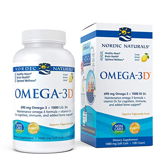 Nordic Naturals - Omega-3D, Cognition, Immune, and Added Bone Support, 120 Soft Gels Supplement Nordic Naturals 