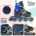 XinoSports Adjustable Children's Inline Skates for Girls & Boys with Light Up Wheels (Ages 5-20) – Roller Blades with Illuminating Wheels for Boys and Girls (Black/Aqua, Medium - 1-4) Outdoors XinoSports 